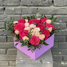 Цветочная композиция из Розы в коробке в Песковке