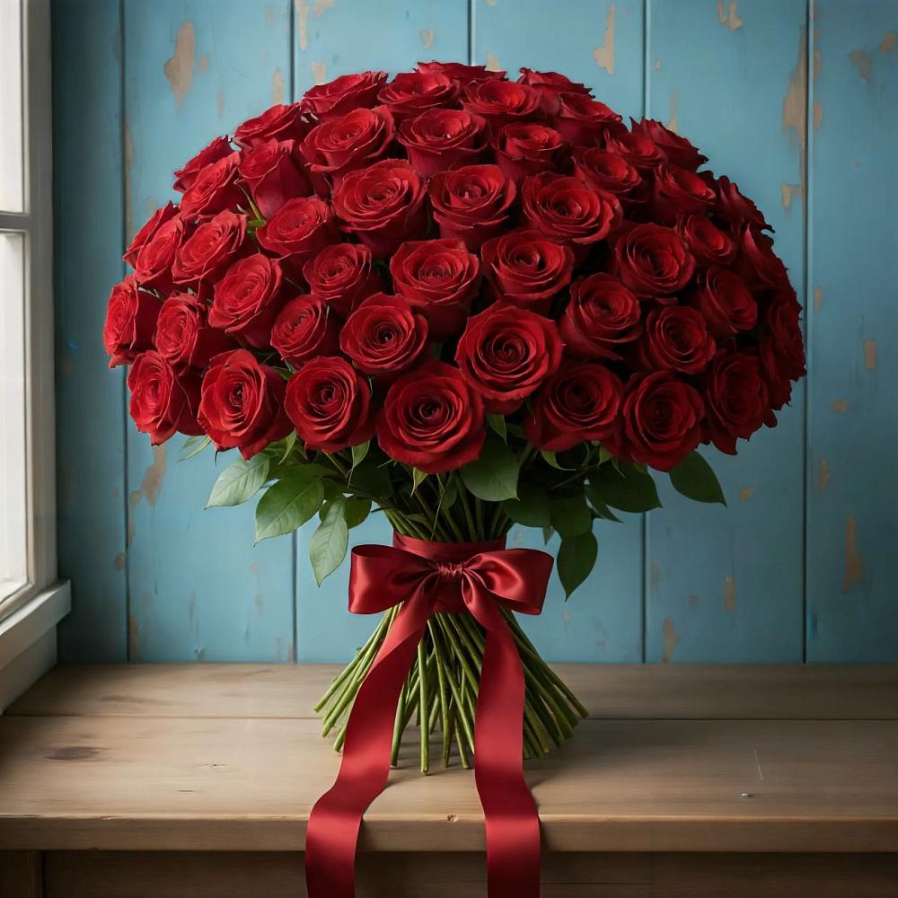 Букет Красные розы Блэк Меджик в Песковке