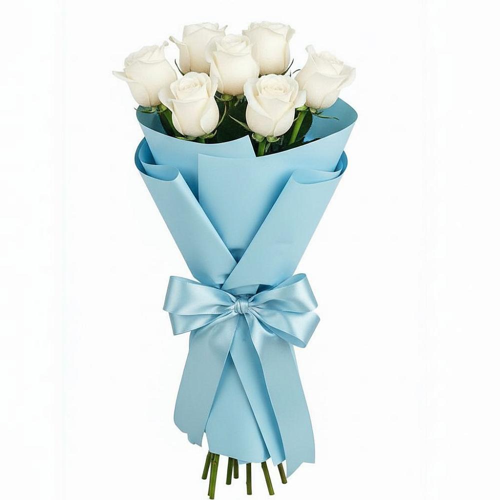 Букет 7 белых роз Проуд в Песковке