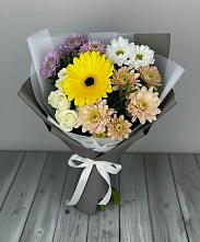 Букет цветов из:  Розы, Герберы и Хризантемы в Песковке