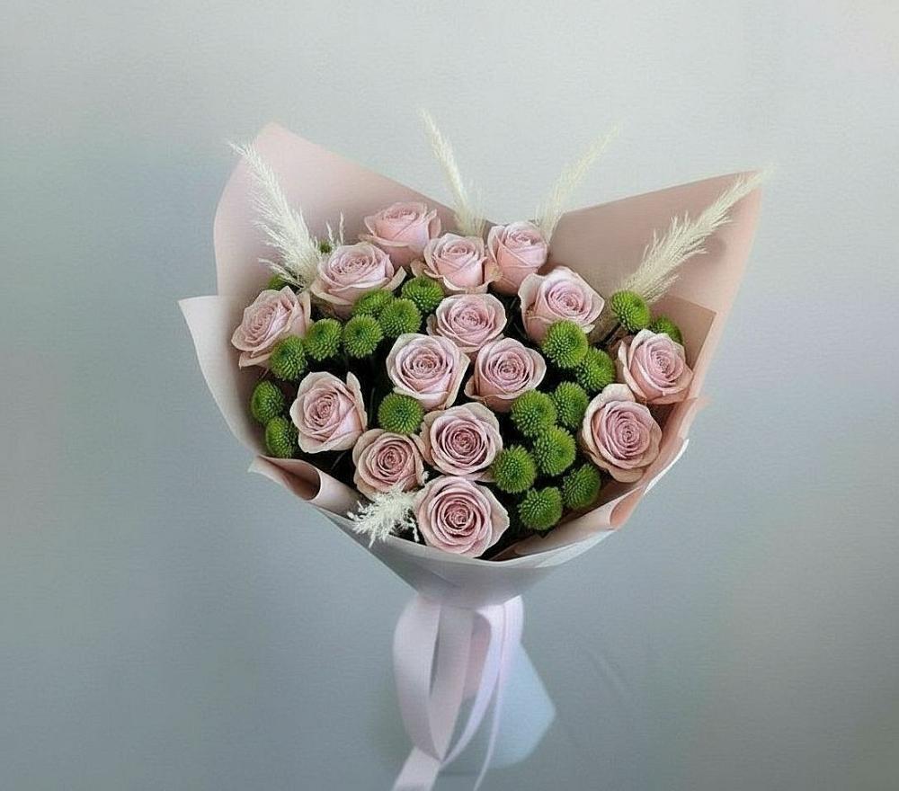 Букет цветов из: Розы и Хризантемы в Песковке