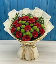 Букет цветов из:  Розы и Хризантемы в Песковке