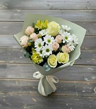 Букет цветов из:  Альстромерии, Розы и Хризантемы в Песковке