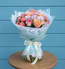 Букет цветов из:  Хризантемы и Розы в Песковке