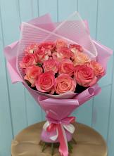 Букет 15 Розовых роз Равель в Песковке